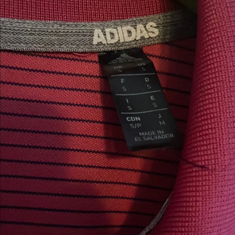 Adidas Plum Polo Striped Shirt Classic Design